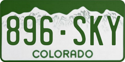 CO license plate 896SKY