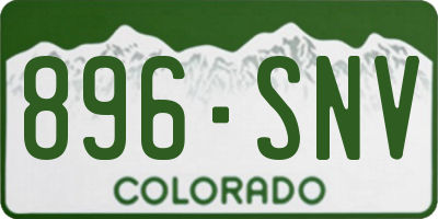 CO license plate 896SNV