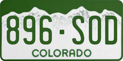 CO license plate 896SOD