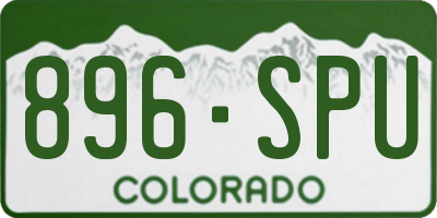 CO license plate 896SPU