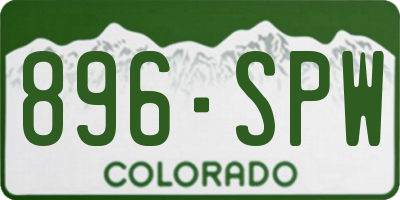 CO license plate 896SPW