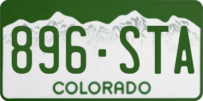 CO license plate 896STA