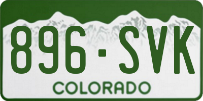 CO license plate 896SVK