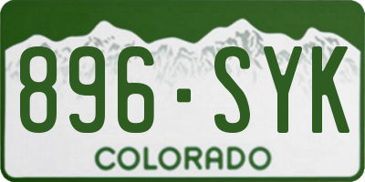 CO license plate 896SYK