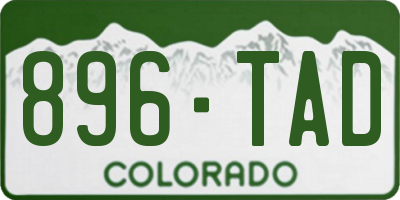 CO license plate 896TAD