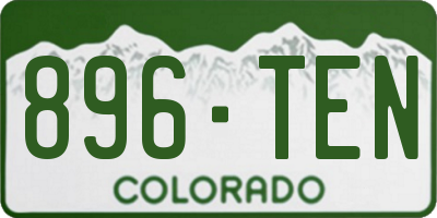 CO license plate 896TEN