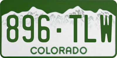 CO license plate 896TLW