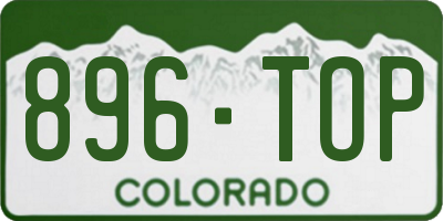 CO license plate 896TOP