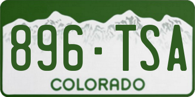 CO license plate 896TSA