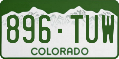 CO license plate 896TUW