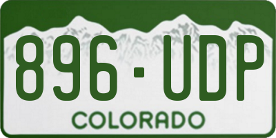 CO license plate 896UDP