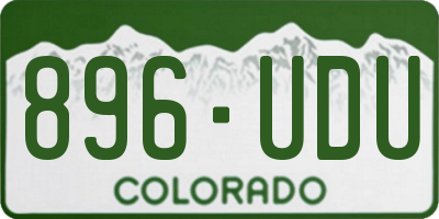 CO license plate 896UDU
