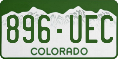CO license plate 896UEC