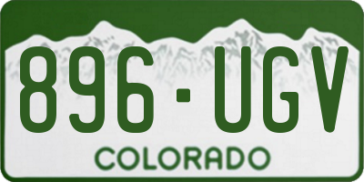 CO license plate 896UGV