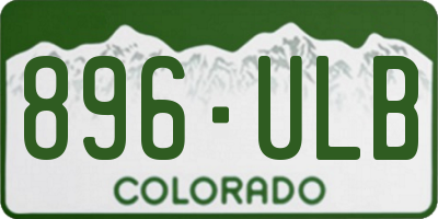 CO license plate 896ULB