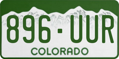 CO license plate 896UUR