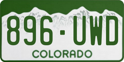 CO license plate 896UWD
