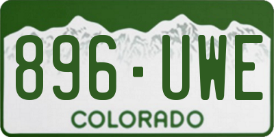 CO license plate 896UWE