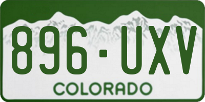 CO license plate 896UXV