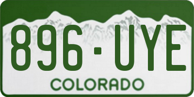 CO license plate 896UYE