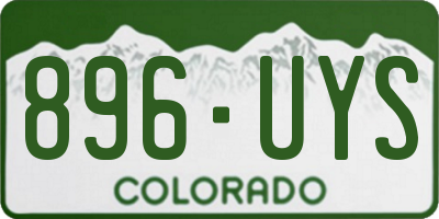 CO license plate 896UYS