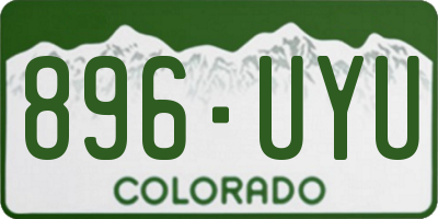 CO license plate 896UYU