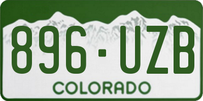 CO license plate 896UZB