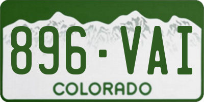 CO license plate 896VAI