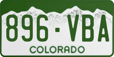 CO license plate 896VBA