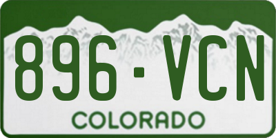 CO license plate 896VCN
