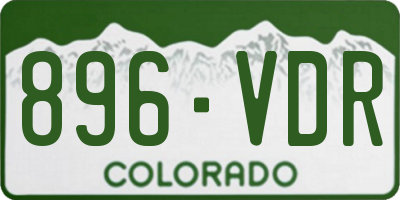 CO license plate 896VDR