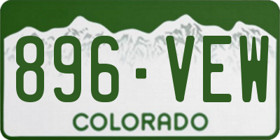 CO license plate 896VEW