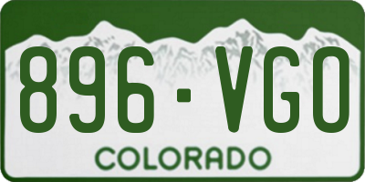 CO license plate 896VGO