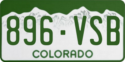 CO license plate 896VSB