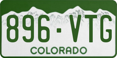 CO license plate 896VTG