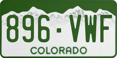 CO license plate 896VWF
