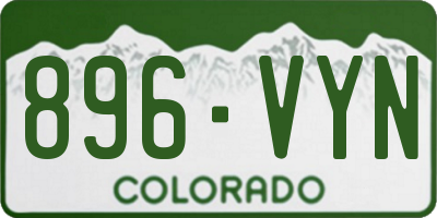 CO license plate 896VYN