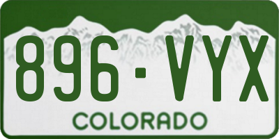 CO license plate 896VYX