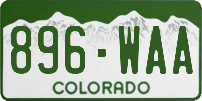 CO license plate 896WAA