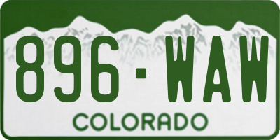 CO license plate 896WAW