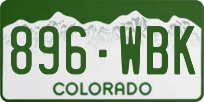CO license plate 896WBK