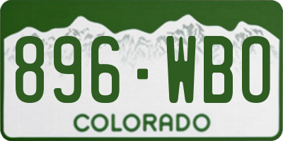 CO license plate 896WBO