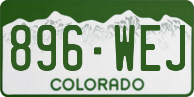 CO license plate 896WEJ
