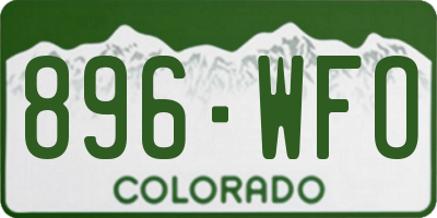 CO license plate 896WFO