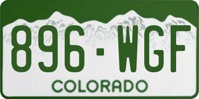 CO license plate 896WGF