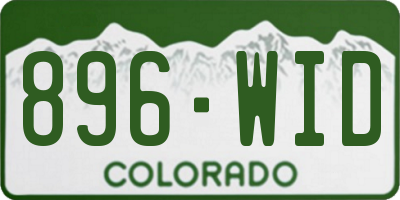 CO license plate 896WID