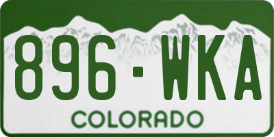 CO license plate 896WKA
