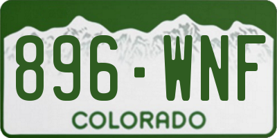CO license plate 896WNF