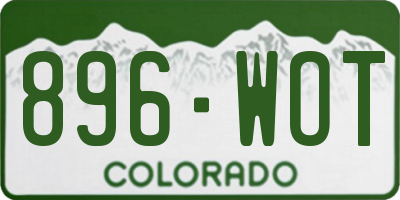 CO license plate 896WOT