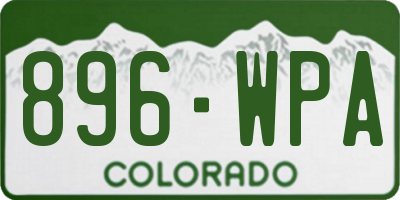 CO license plate 896WPA